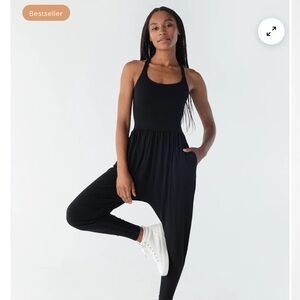 Imbodhi Black 3/4 Sleeve Jumpsuit
